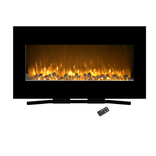 Orren Ellis Rawlings Flat Wall Mounted Electric Fireplace & Reviews
